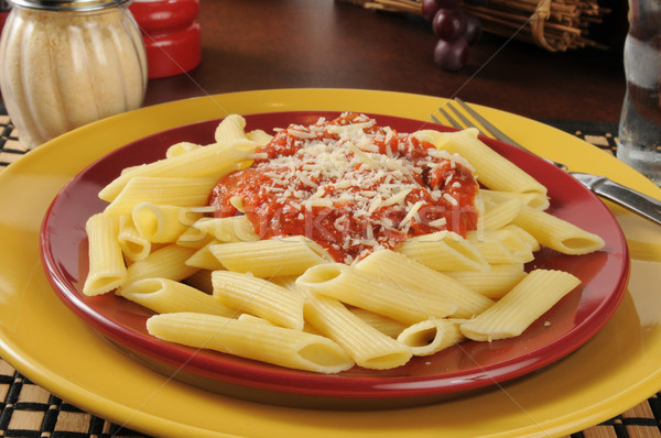 Stock photo: Penne rigate with marinara sauce