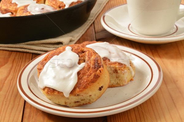 Cinnamon roll with frosting Stock photo © MSPhotographic
