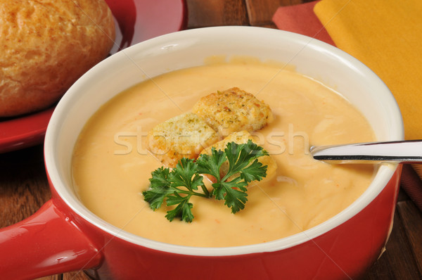 Kremowy homara obiedzie kubek zupa posiłek Zdjęcia stock © MSPhotographic