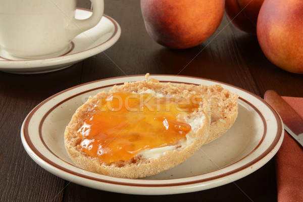 English muffin with peach jam Stock photo © MSPhotographic