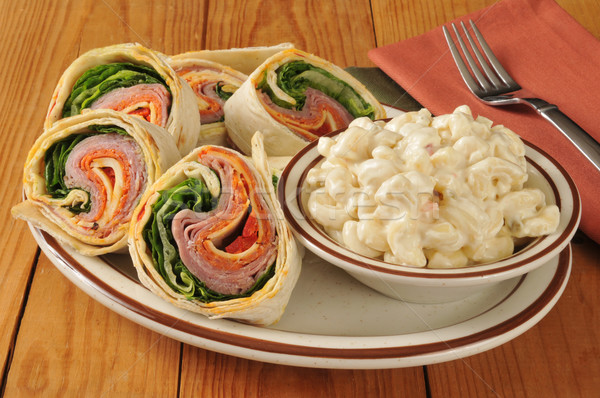 Italian wrap sandwich with macaroni salad Stock photo © MSPhotographic