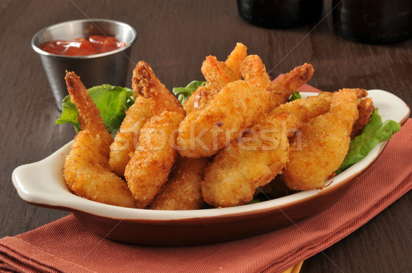 Breaded deep fried shrimp Stock photo © MSPhotographic