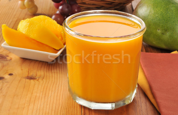 Mango meyve suyu cam taze çanak Stok fotoğraf © MSPhotographic