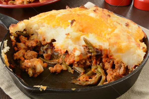 Stock foto: Pie · Gusseisen · heißen · Hamburger · Rindfleisch