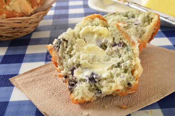 Buttered blueberry muffin Stock photo © MSPhotographic