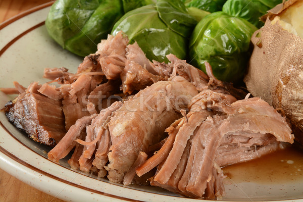 遅く 調理済みの 豚肉 ジャガイモ ストックフォト © MSPhotographic