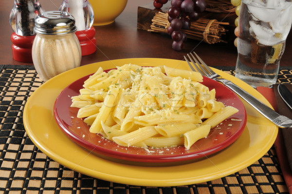 Buttered penne rigate noodles with Parmesan cheese Stock photo © MSPhotographic