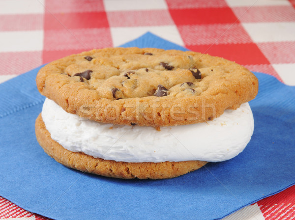 Cream filled chocolate chip cookie sandwich Stock photo © MSPhotographic