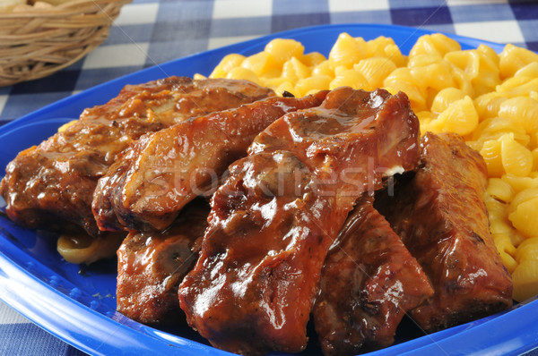 Barbecued ribs closeup Stock photo © MSPhotographic