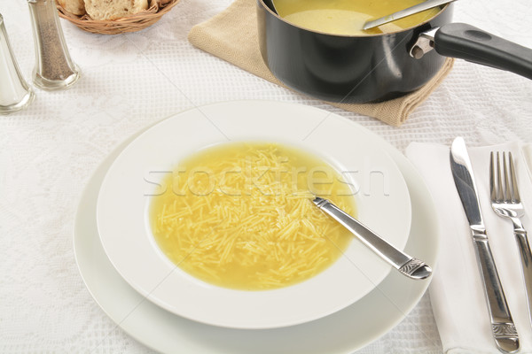 Kurczaka makaron zupa puchar widoku Zdjęcia stock © MSPhotographic