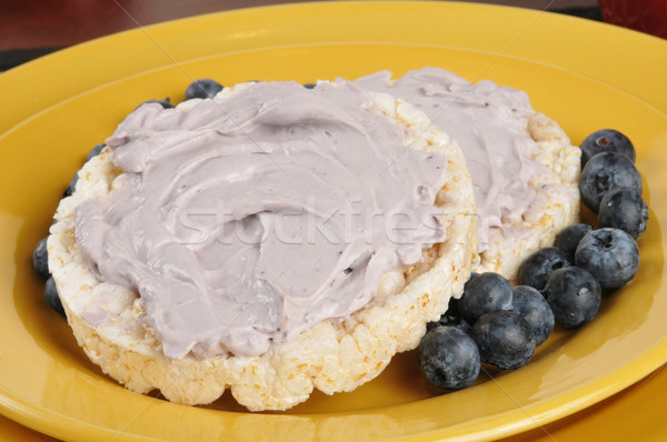 Blueberry cream cheese on rice cakes Stock photo © MSPhotographic