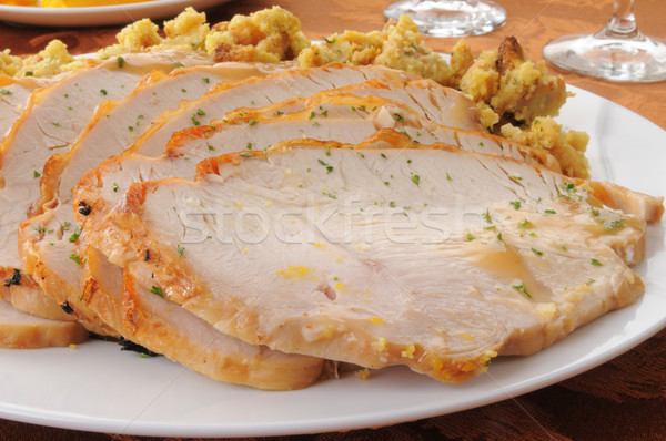 Türkei geschnitten top Füllung Abendessen Stock foto © MSPhotographic