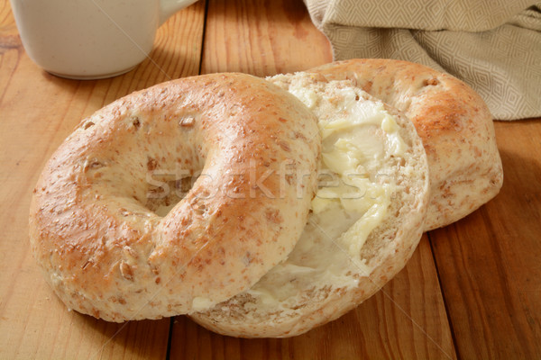 Buttered bagel Stock photo © MSPhotographic