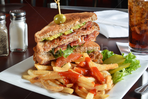 Lard laitue tomate sandwich frites Cola [[stock_photo]] © MSPhotographic