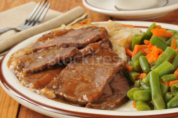Rundvlees jus vlees groenten Stockfoto © MSPhotographic