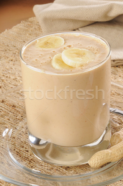 Unt de arahide banană periuta vanilie iaurt bea Imagine de stoc © MSPhotographic