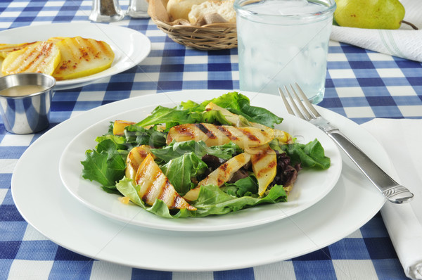 Gegrillt Birne Salat mehrere Salat Picknick-Tisch Stock foto © MSPhotographic