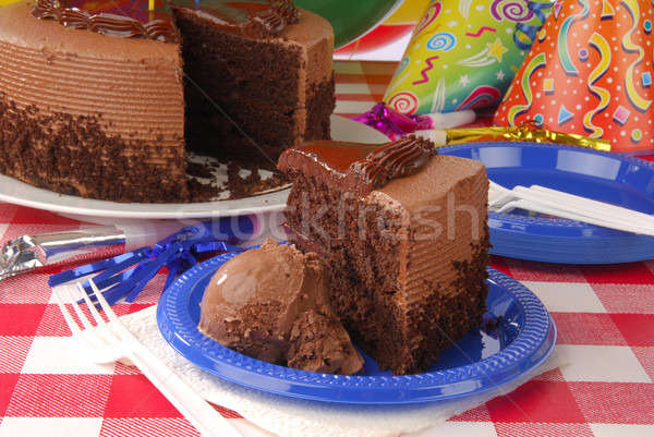 Chocolate birthday cake Stock photo © MSPhotographic