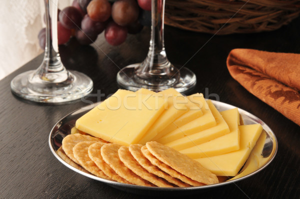Rice crackers with smoked gouda cheese Stock photo © MSPhotographic