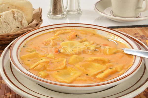 Stock photo: Creamy seafood bisque