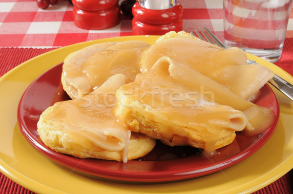 Turkey and gravy on biscuits Stock photo © MSPhotographic