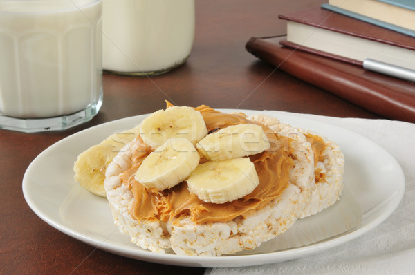 Peanut butter and banana on a rice cake Stock photo © MSPhotographic