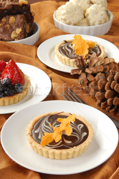 Wakacje deser bufet czekolady owoców Zdjęcia stock © MSPhotographic
