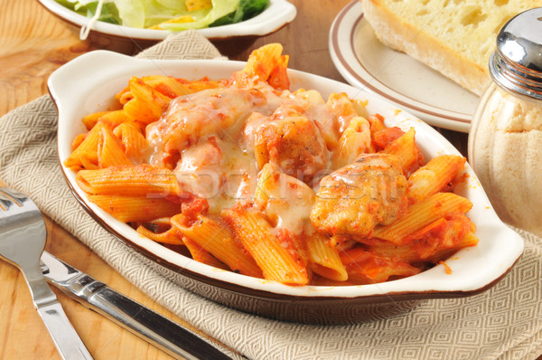 Stock photo: Chicken Parmigiana and Penne