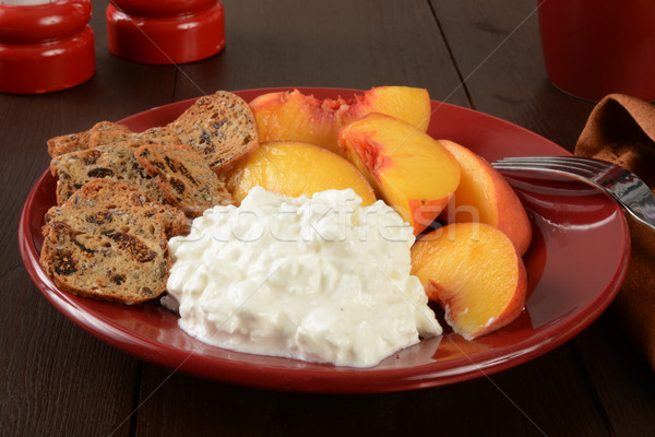 Cottage cheese with peaches Stock photo © MSPhotographic