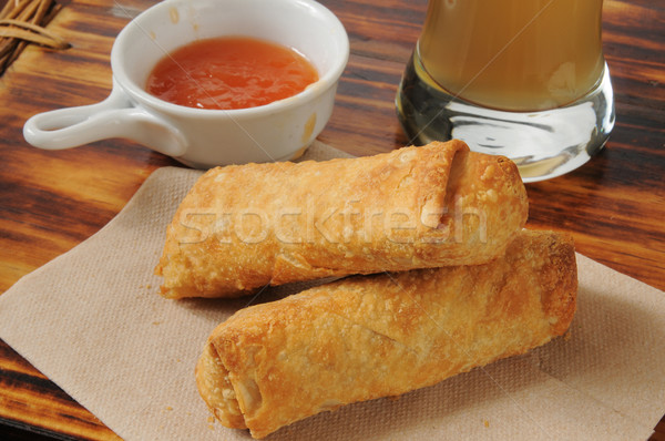 Egg rolls and beer Stock photo © MSPhotographic