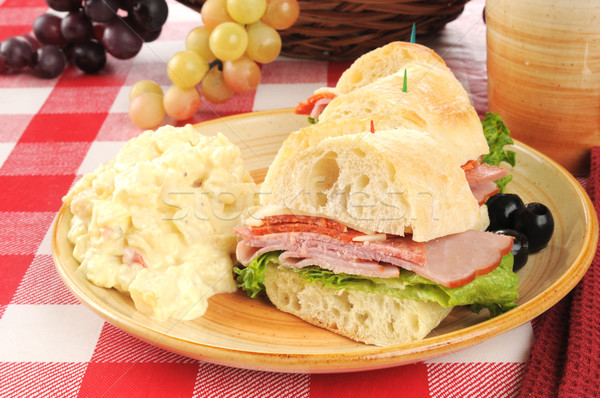 イタリア語 サンドイッチ ポテトサラダ 冷たい パン ドリンク ストックフォト © MSPhotographic