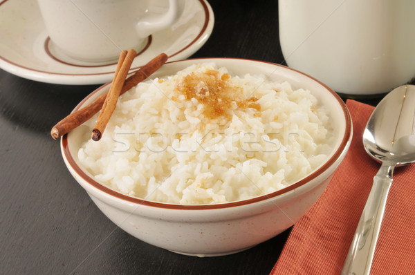 Stock photo: Rice with milk and sugar