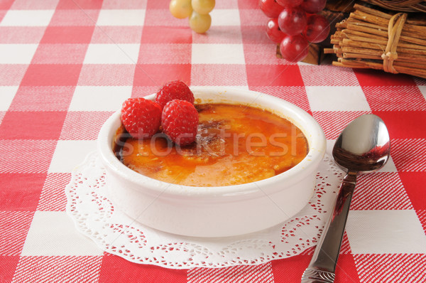 Creme Brulee with raspberries Stock photo © MSPhotographic