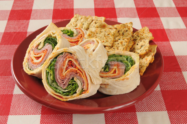 Wrap sandwich wiht Italian meats and cheeses Stock photo © MSPhotographic