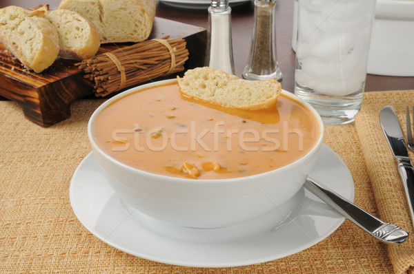 Creamy chicken gouda bisque Stock photo © MSPhotographic