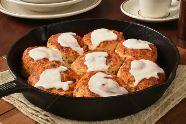 Cinnamon rolls in a cast iron skillet Stock photo © MSPhotographic