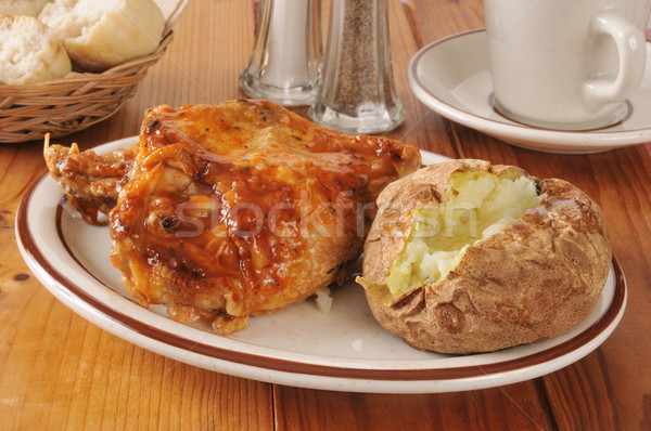 BBQ chicken and baked potato Stock photo © MSPhotographic