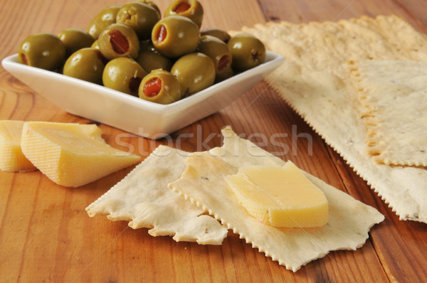 Gouda cheese with crackers Stock photo © MSPhotographic