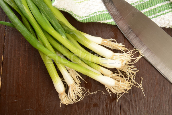 Organic gree onions Stock photo © MSPhotographic