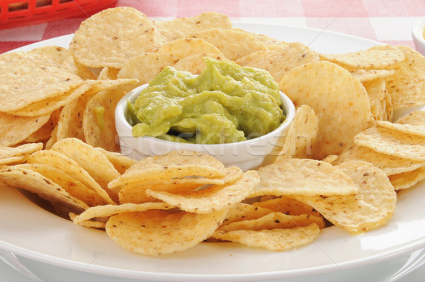 Tortilla chips plaat mais voedsel Stockfoto © MSPhotographic
