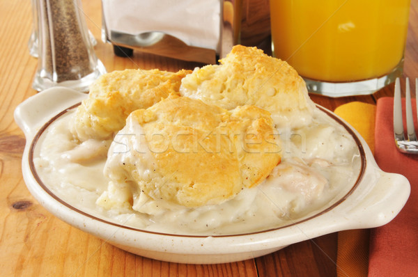 Foto stock: Pollo · galletas · papa · dorado · placa · carne