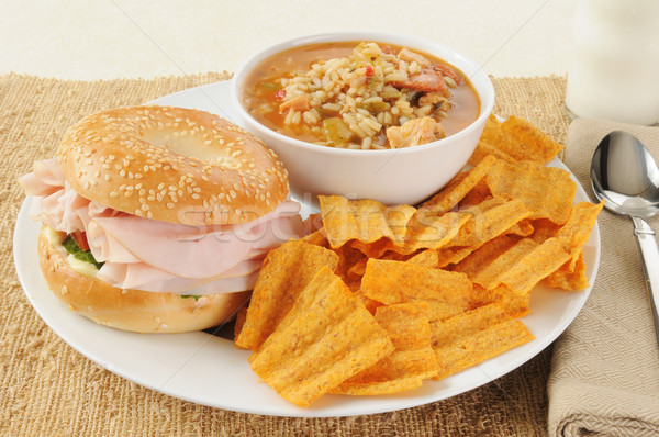 Ham sandwich with chicken gumbo Stock photo © MSPhotographic