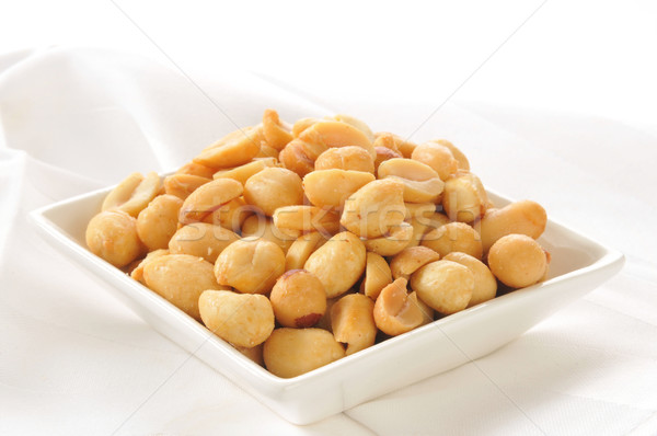 Gesalzen Erdnüsse wenig Gericht weiß Stock foto © MSPhotographic