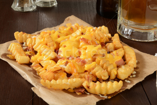 Bacon and cheese fries Stock photo © MSPhotographic