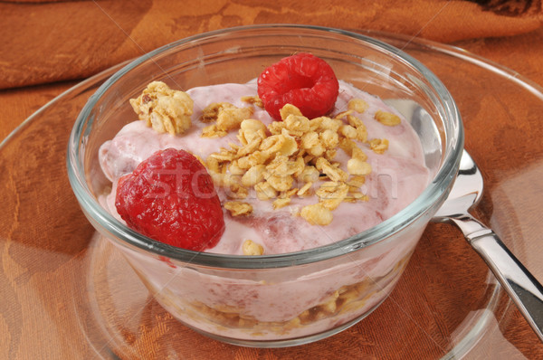 Raspberry yogurt parfait Stock photo © MSPhotographic