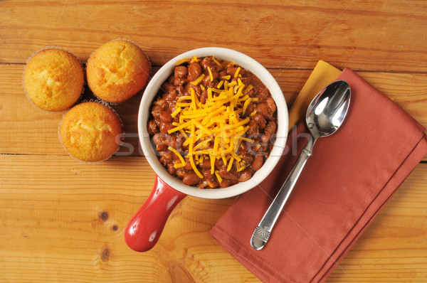 Chili and cornbread Stock photo © MSPhotographic