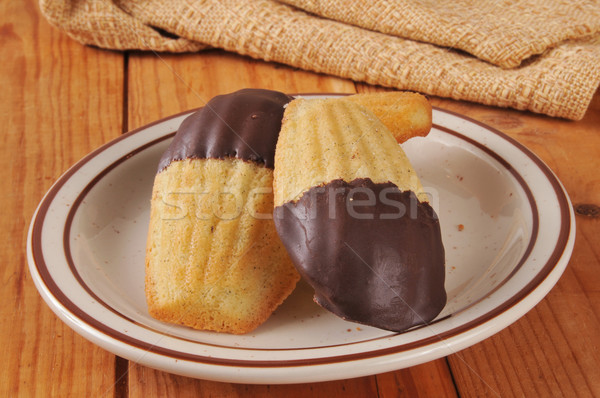 Chocolate dipped Madeleines Stock photo © MSPhotographic
