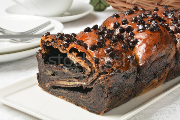 Loaf of chocolate babka Stock photo © MSPhotographic
