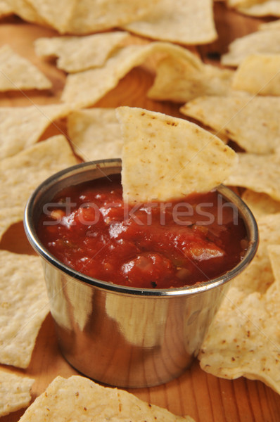 Cips salsa tortilla sığ alan Stok fotoğraf © MSPhotographic