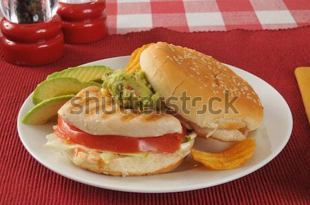 Grilled chicken sandwich Stock photo © MSPhotographic